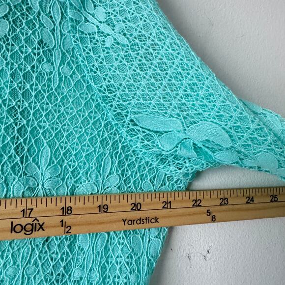 Colleen Lopez Bit of Romance Cover Up Womens XL Blue Green Lace Fairycore Tunic - Picture 15 of 15